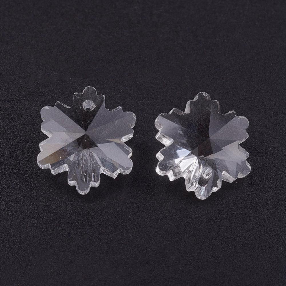 Sklenená vločka 14x12x8mm, 10 ks