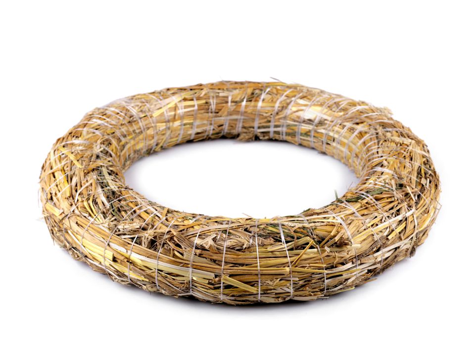 Obviazaný slamený veniec 25 cm, 1 ks