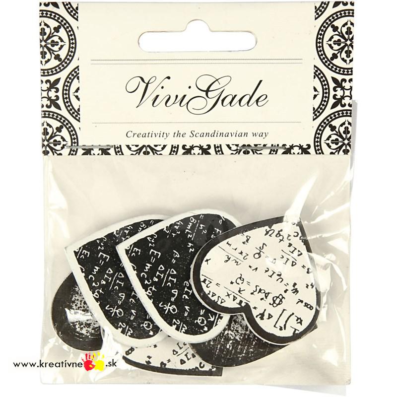 Drevené farebné srdiečka Paris 6 ks