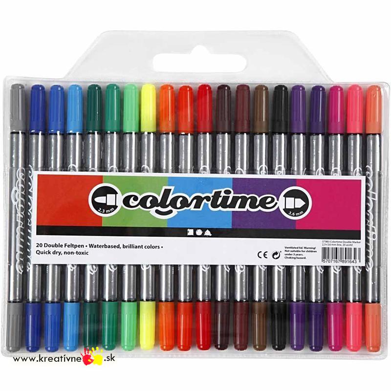 Obojstranné fixky Colortime, 20 ks