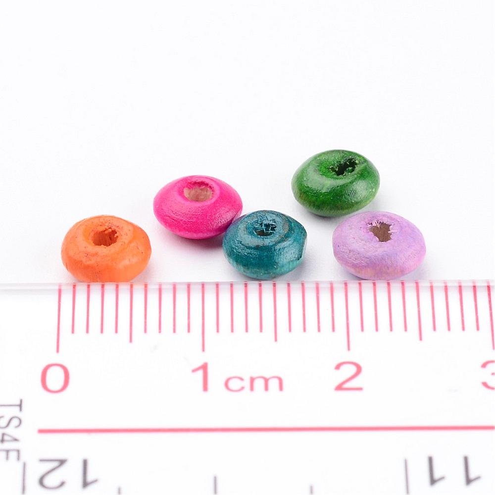 Drevené korálky disk 6x3mm, 200 ks