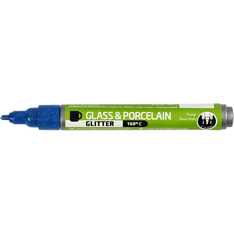 Fixka na sklo a porcelán glitter 2-4mm, 1 ks