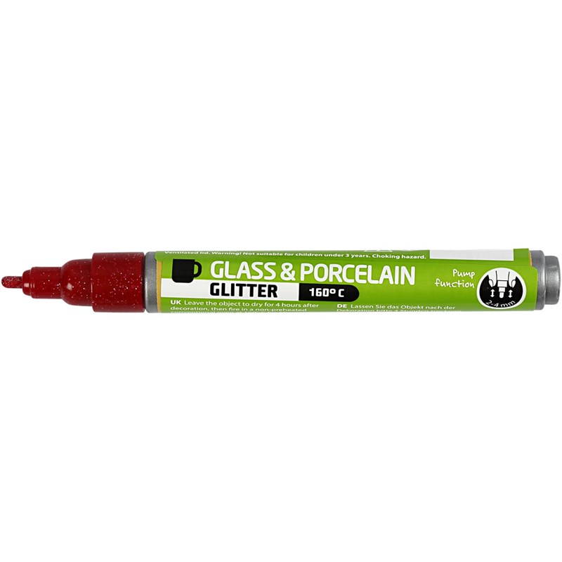 Fixka na sklo a porcelán glitter 2-4mm, 1 ks