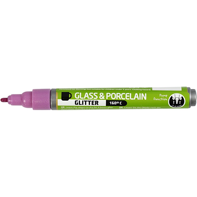 Fixka na sklo a porcelán glitter 2-4mm, 1 ks