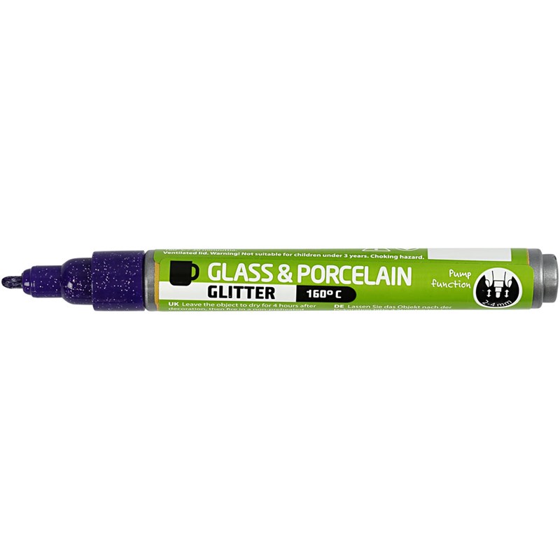 Fixka na sklo a porcelán glitter 2-4mm, 1 ks