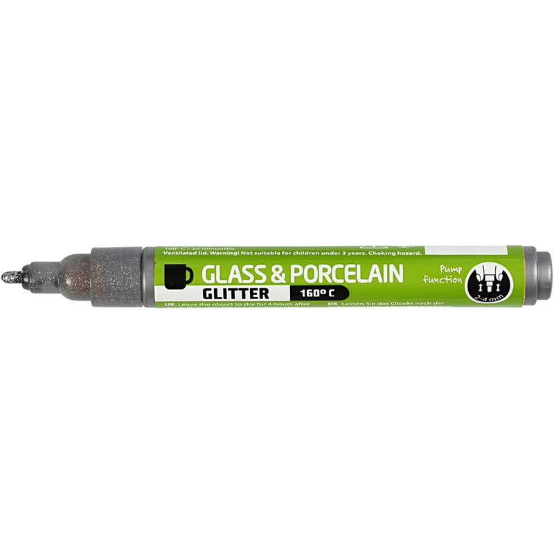 Fixka na sklo a porcelán glitter 2-4mm, 1 ks