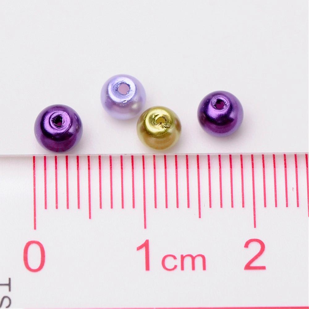 Sklenené perly Levanduľa Mix 4 mm 400 ks