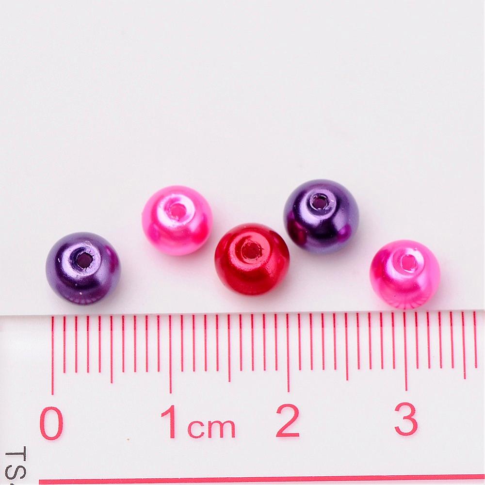 Sklenené perly Valentínsky mix 6 mm 200 ks