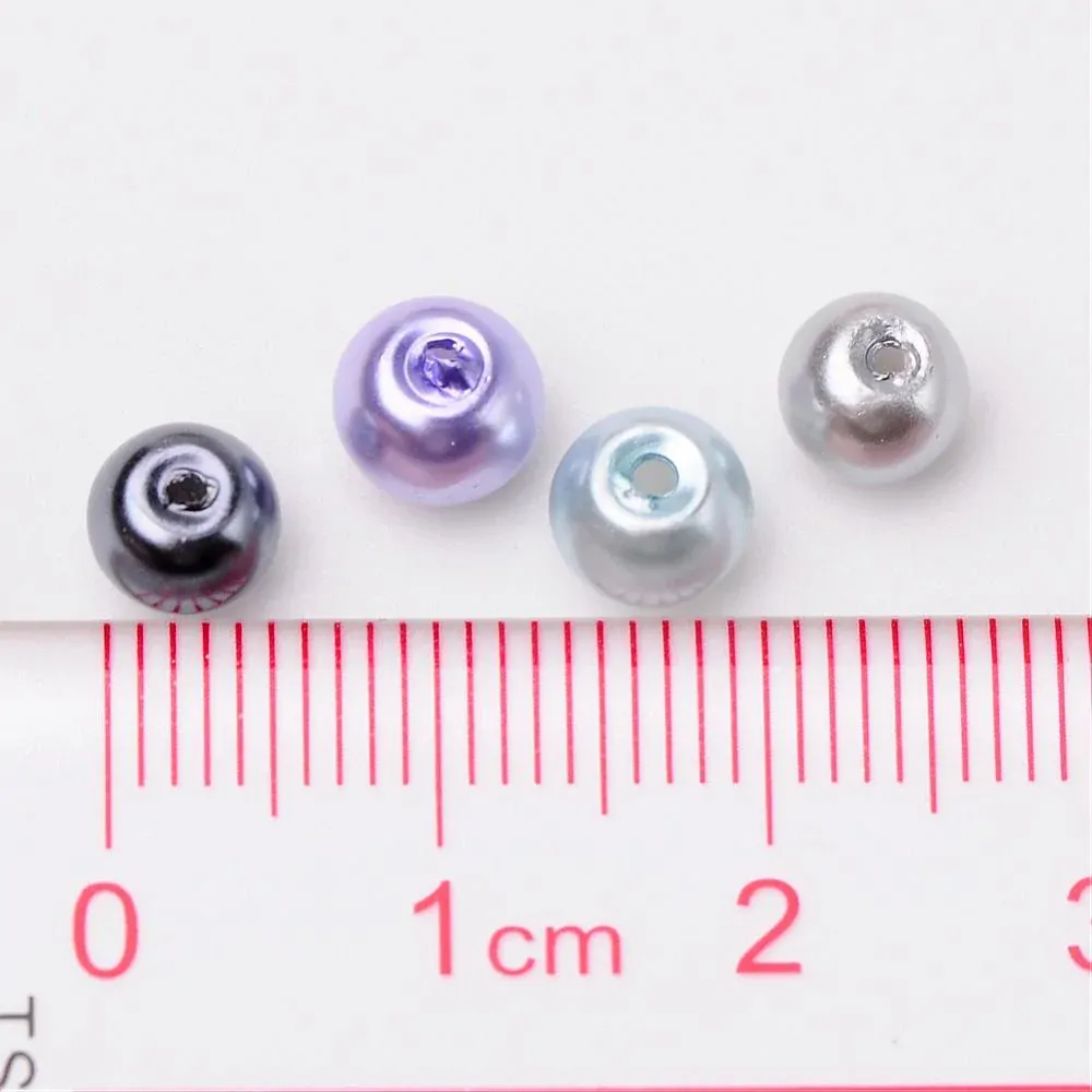 Sklenené perly Sivý mix 6 mm, 200 ks