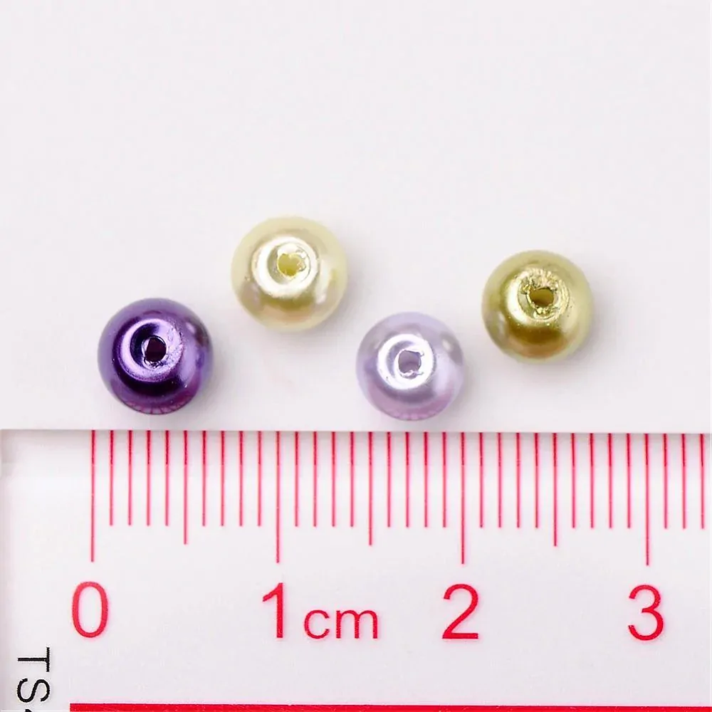 Sklenené perly Levanduľa mix 6 mm 200 ks