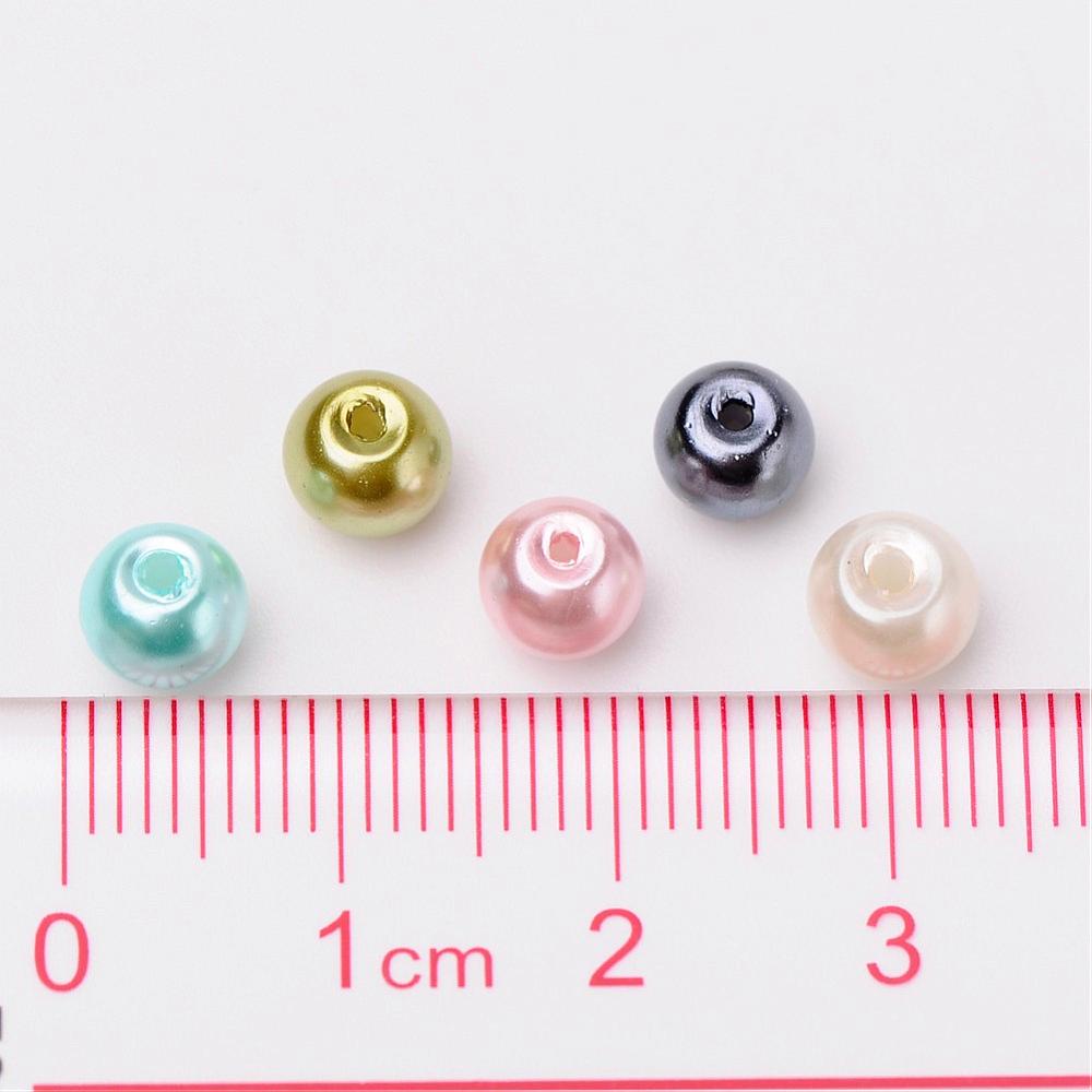 Sklenené perly Pastel mix 6 mm 200 ks