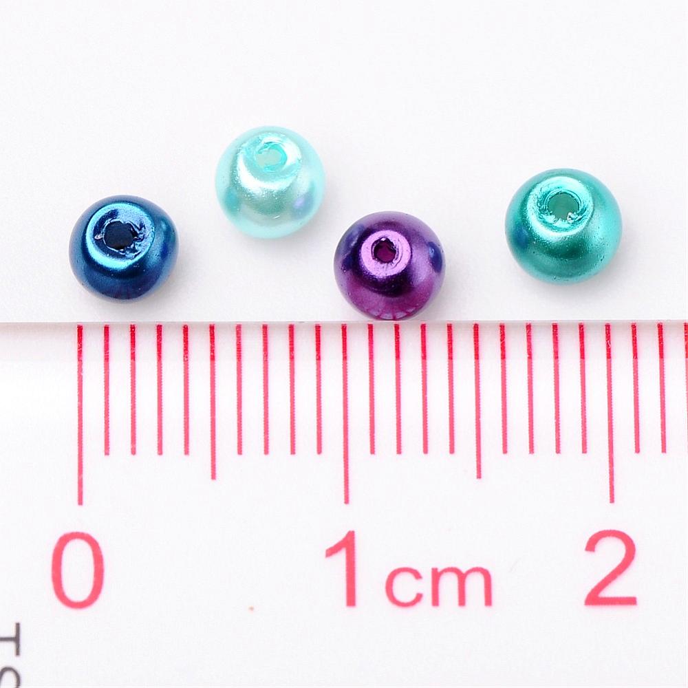 Sklenené perly Oceán Mix 4 mm 400 ks