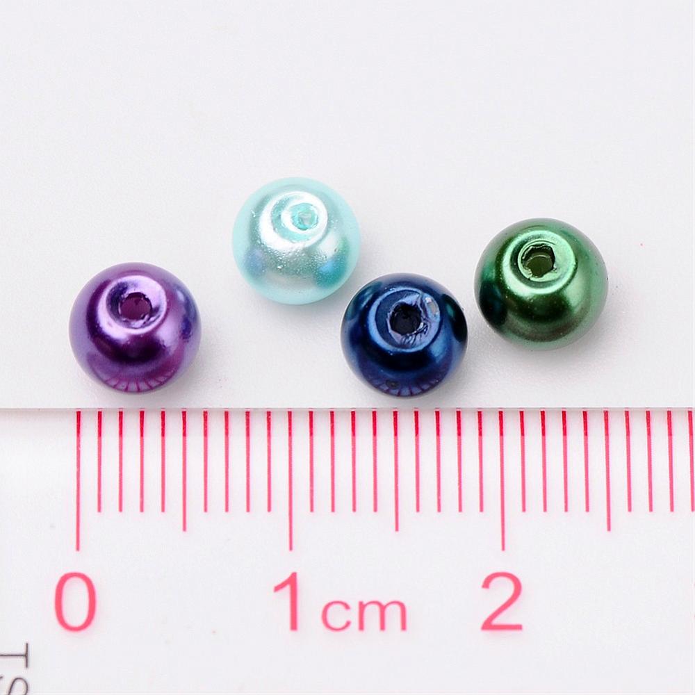 Sklenené perly Oceán mix 6 mm 200 ks