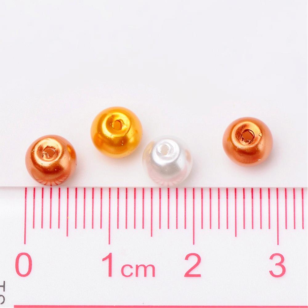 Sklenené perly Zlatý mix 6 mm 200 ks