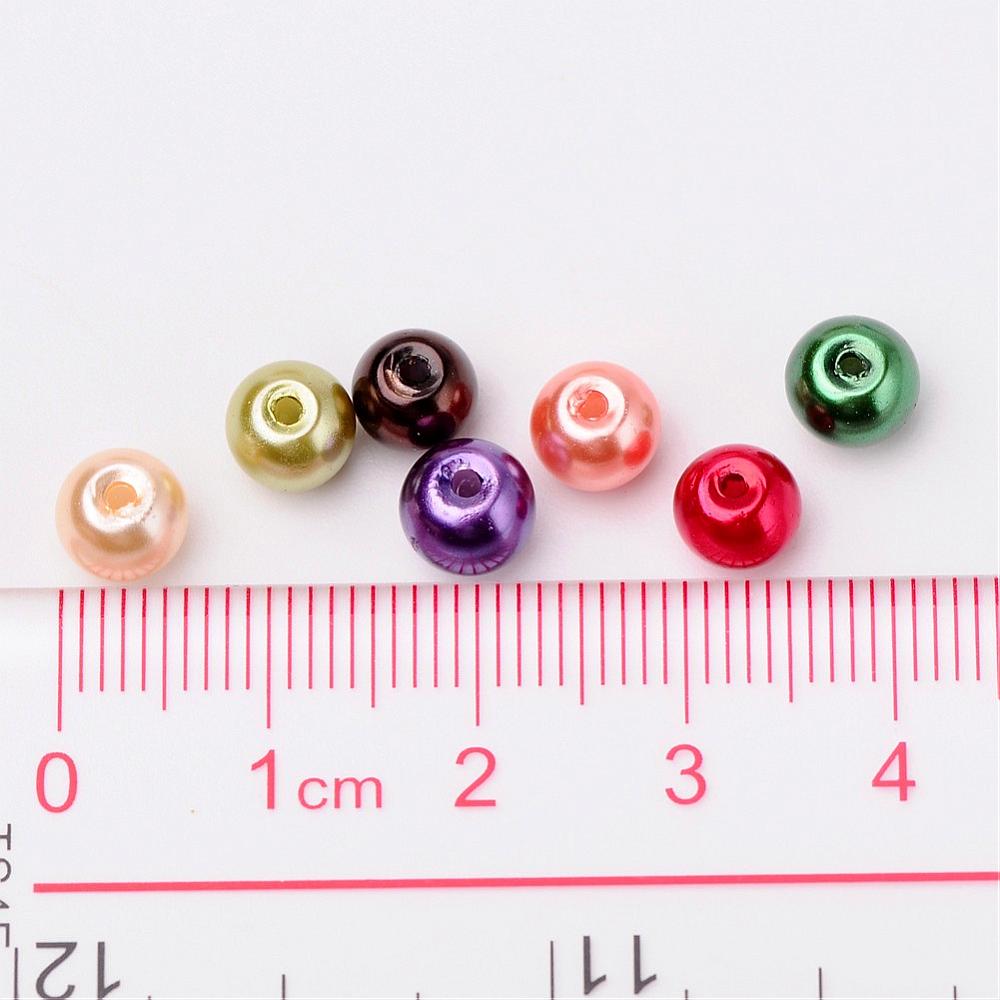 Sklenené perly Jesenný mix 6 mm 200 ks