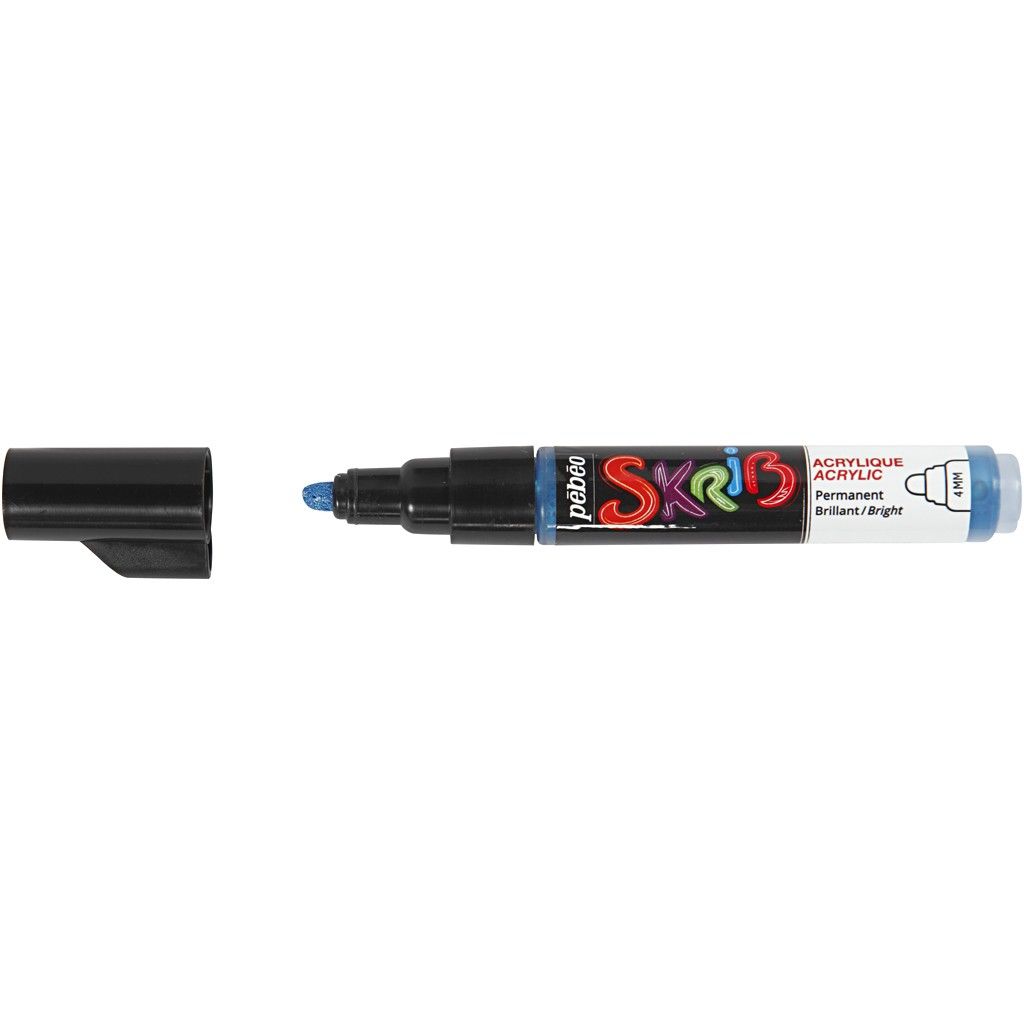Akrylové fixky Pébéo Skrib metalické 4mm, 4ks