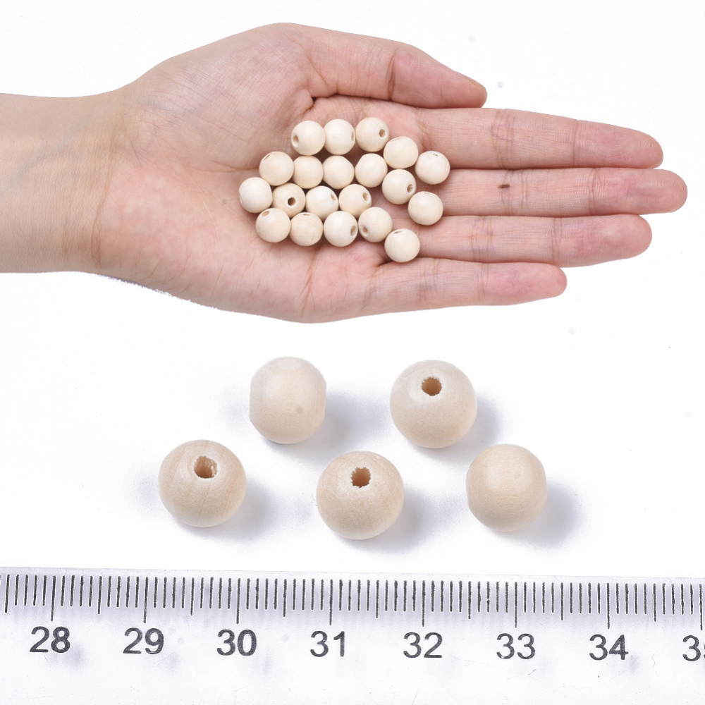Drevené korálky gulička 10mm, 20 ks