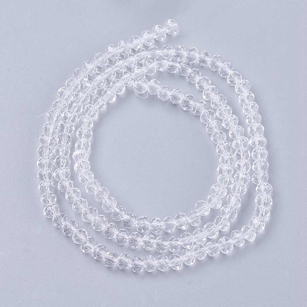 Sklenené korálky 4x3mm na šnúrke, 150ks
