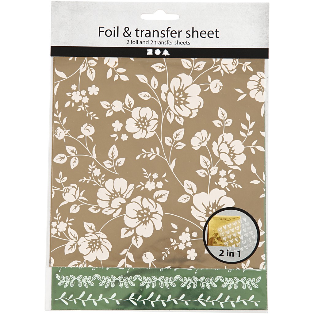 Deco fólia + transfer šablóna Kvety, 2 x 2 ks