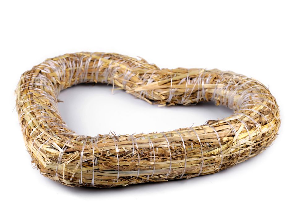 Slamený veniec Srdce 35 cm, 1 ks