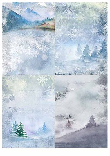 Sada Winter scrapbook papierov 6 ks