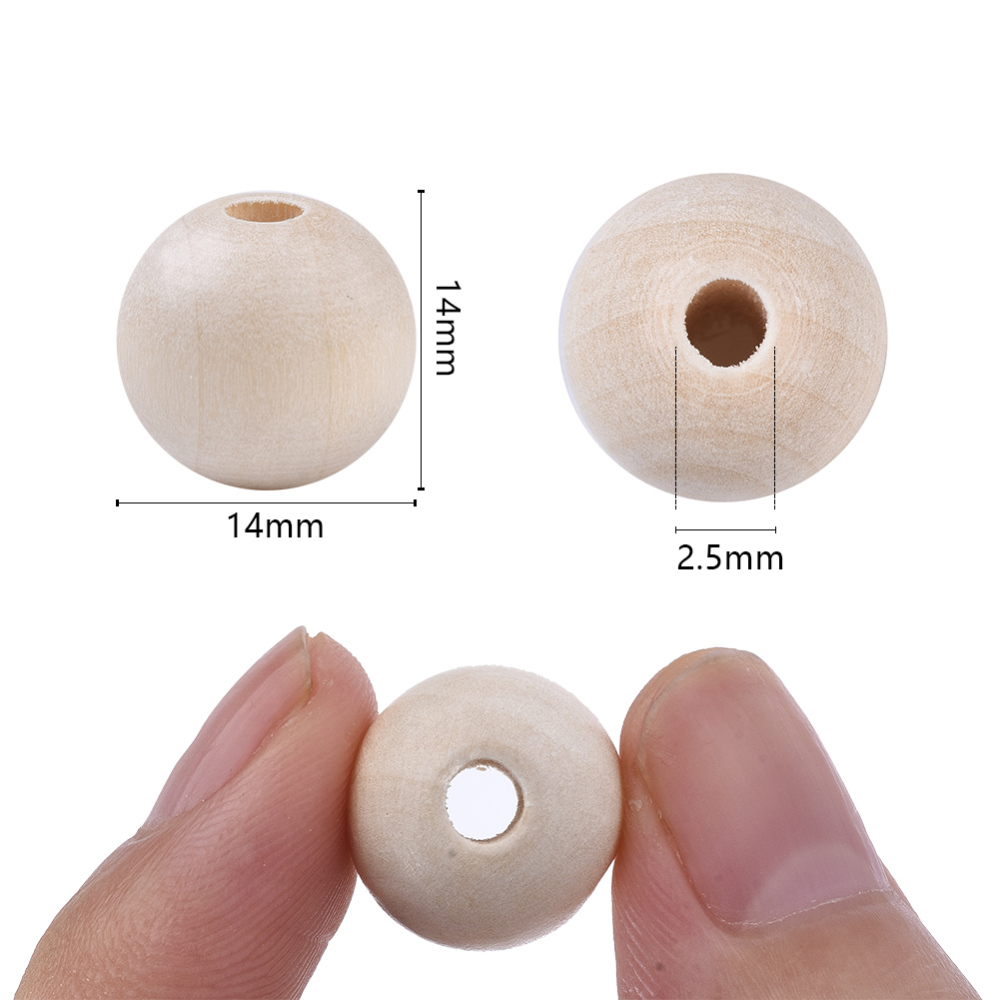 Drevené korálky gulička 14mm 20 ks