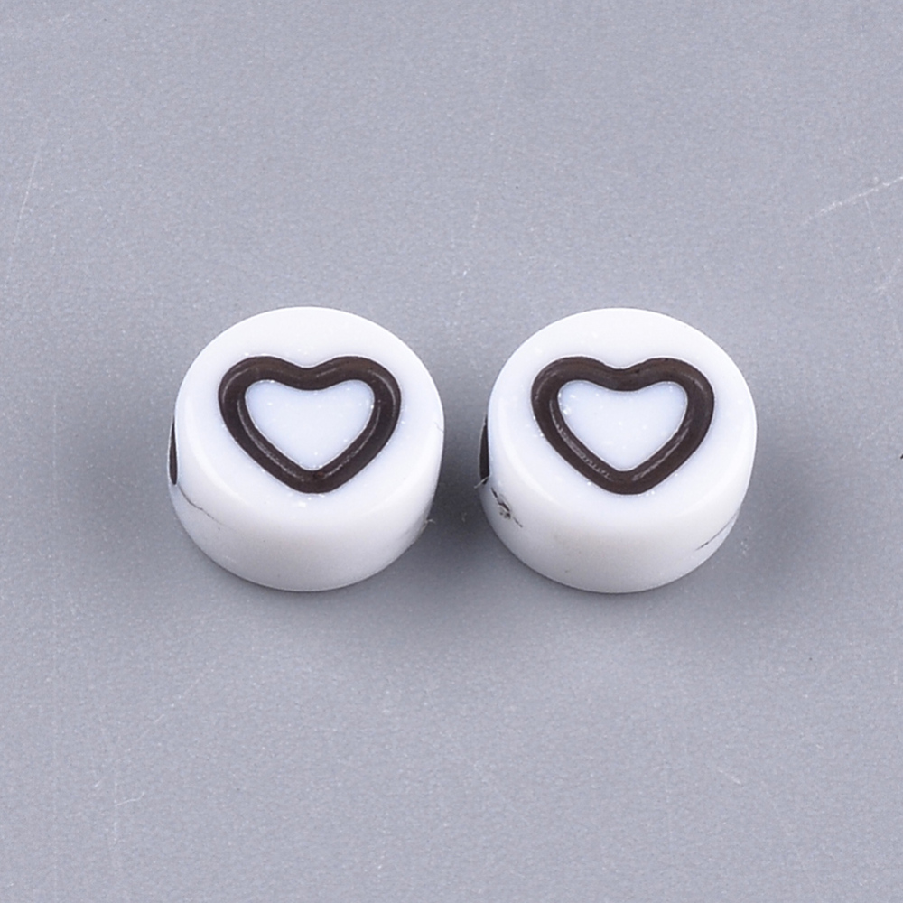 Plastové korálky so srdiečkom 7x3.5mm, 10g