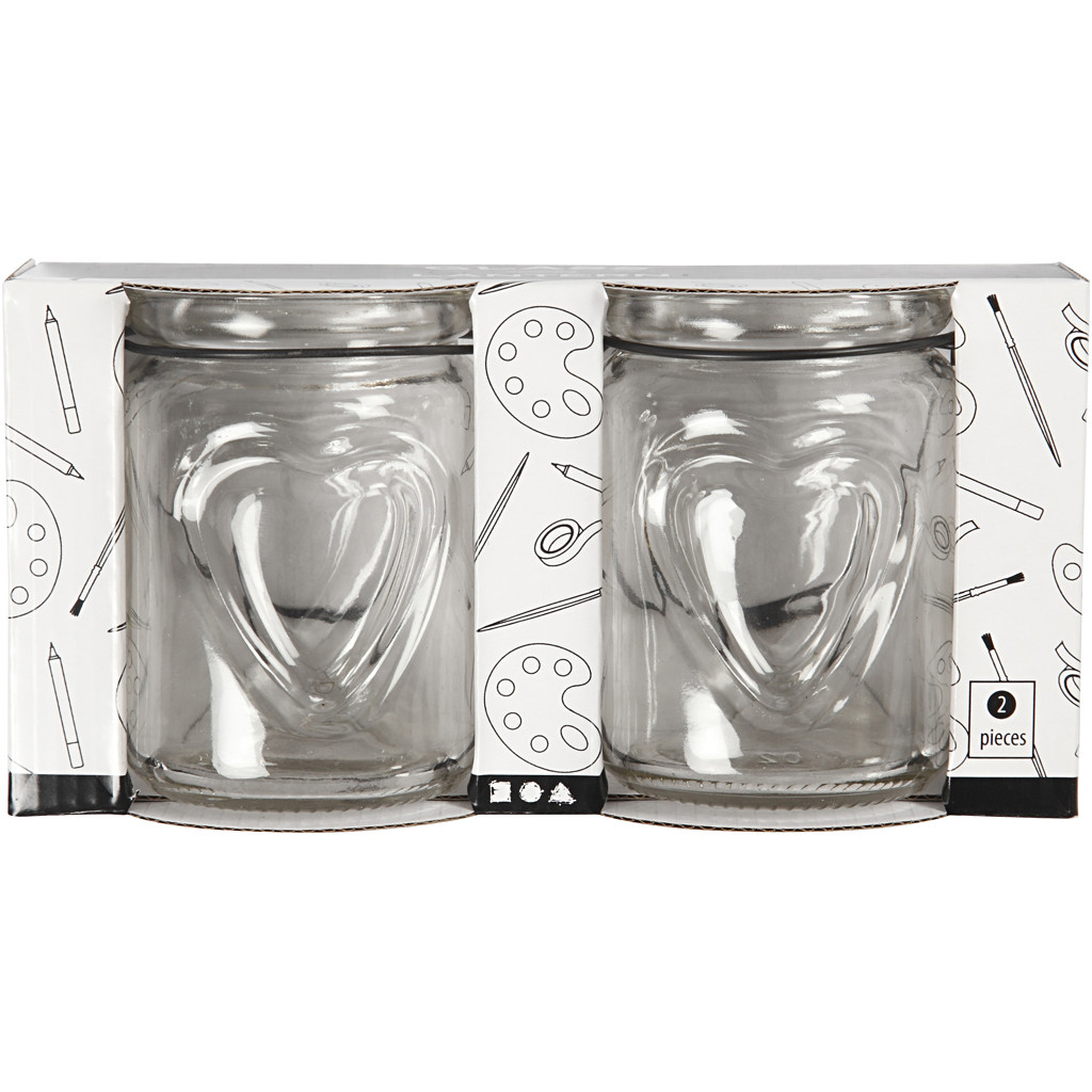 Svietnik so srdiečkom a držiakom 9,5x6,5 cm, 2 ks