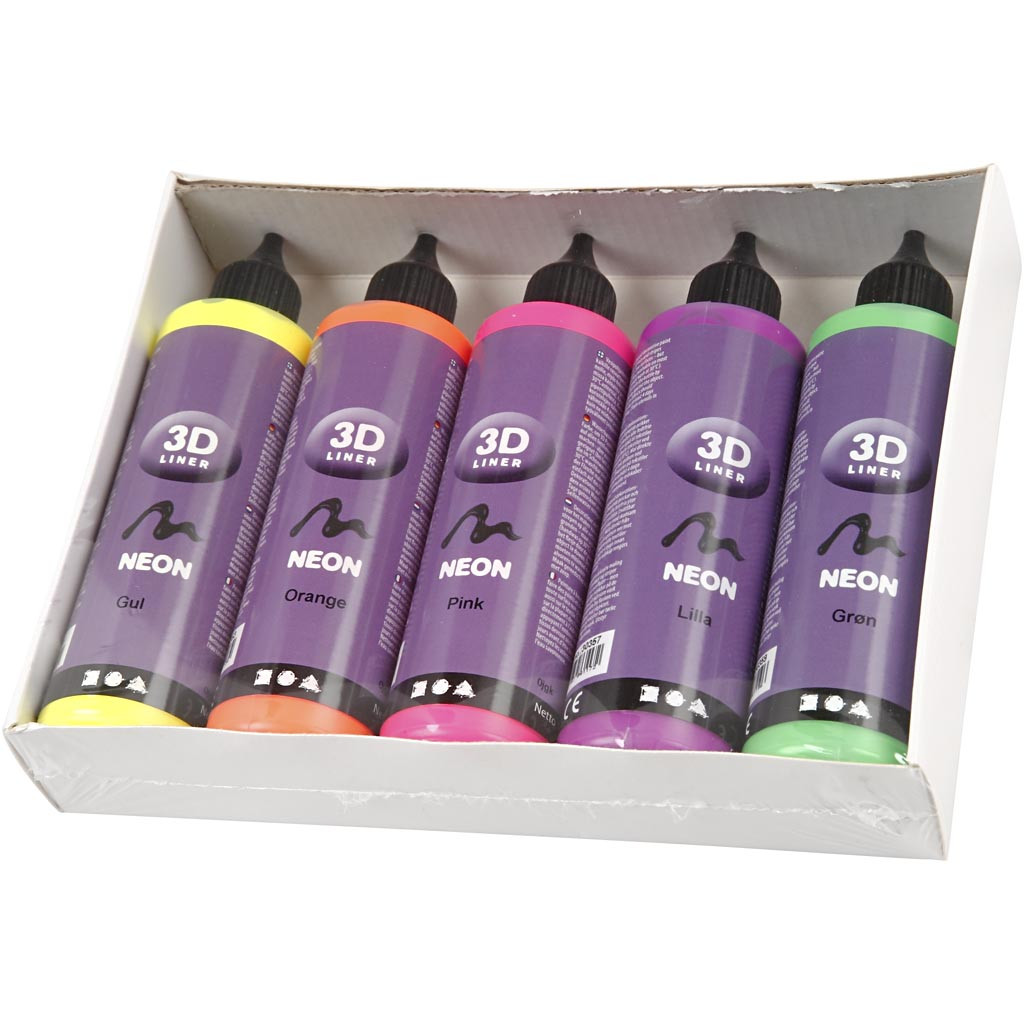 3D neónové farby 100 ml x 5 ks