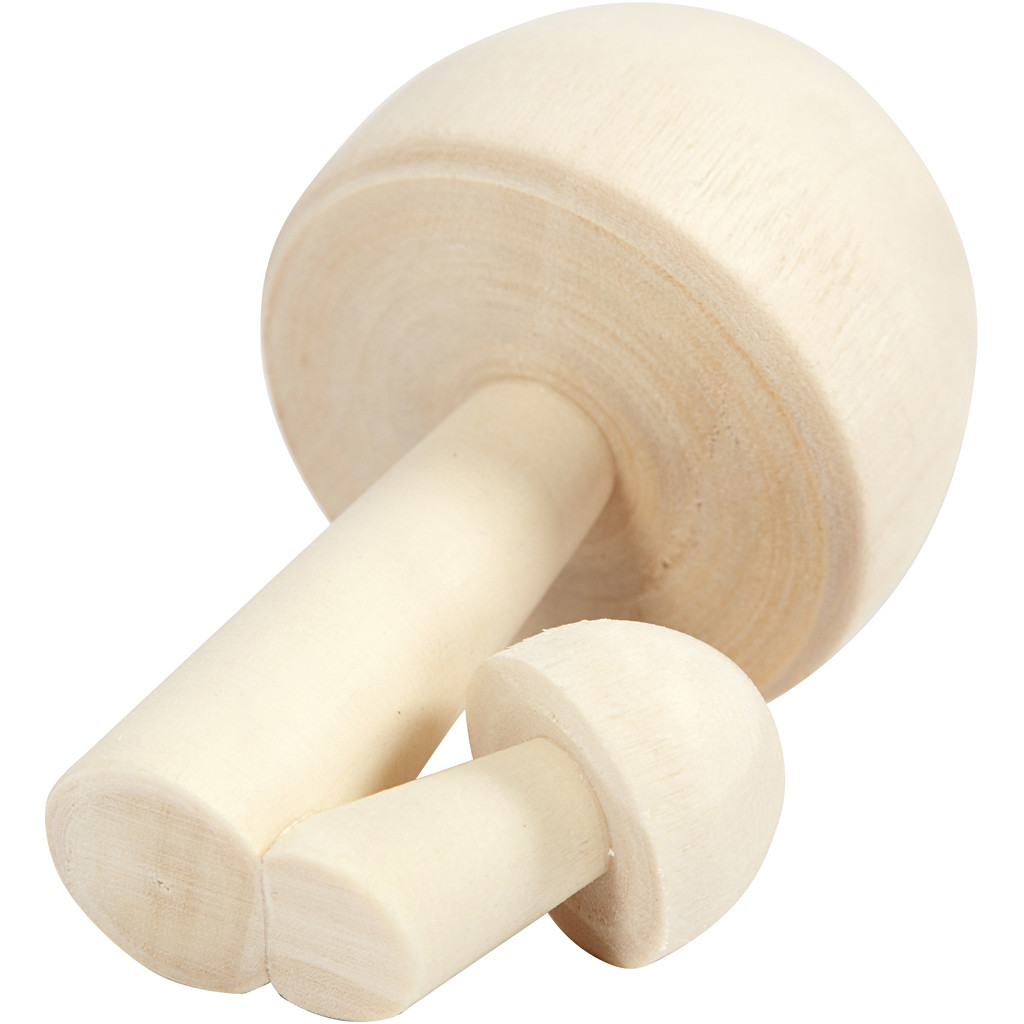 Spojené drevené hríbiky 8,5cm a 5,5cm, 1 ks