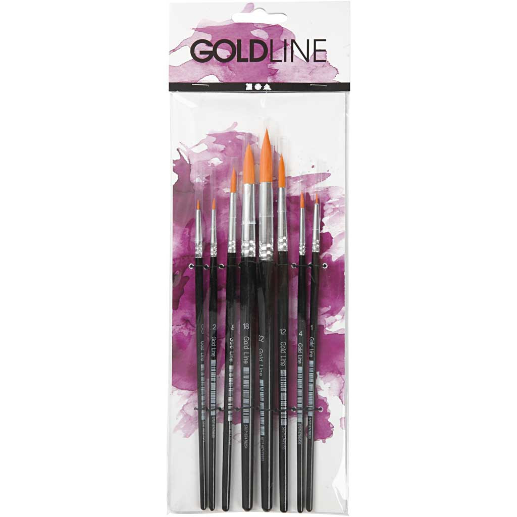 Guľatý štetec Gold Line veľ. 0-22, 8 ks