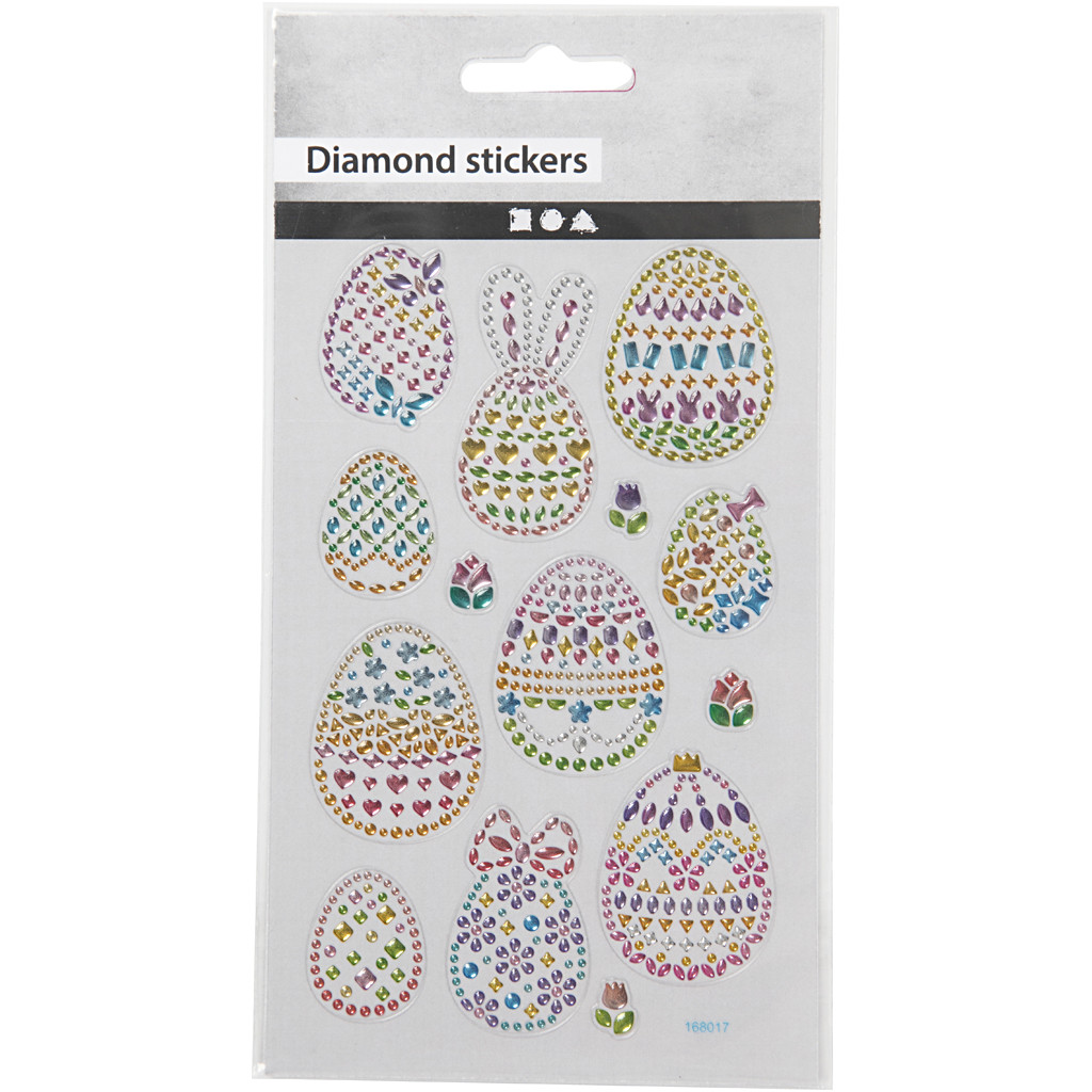 Diamantové nálepky Veľká noc 15x16,5 cm, 1 ks