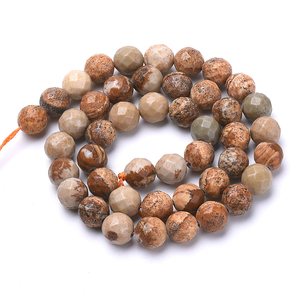 Korálky z prírodného kameňa brúsený Jaspis 10mm, 37 ks