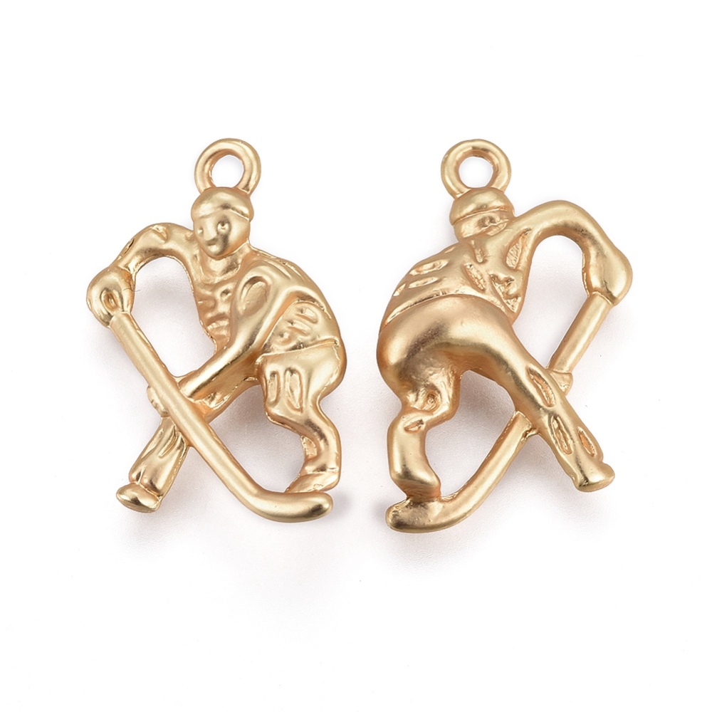 Prívesok Hokejista pozlátený 18K, bezolovnatý, bez kadmia, bez nikla, 1 ks