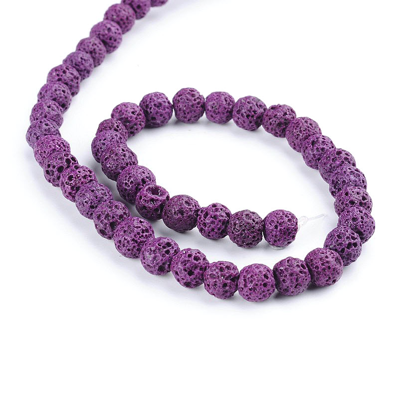 Farbené korálky z prírodného lávového kameňa 12mm, 34 ks