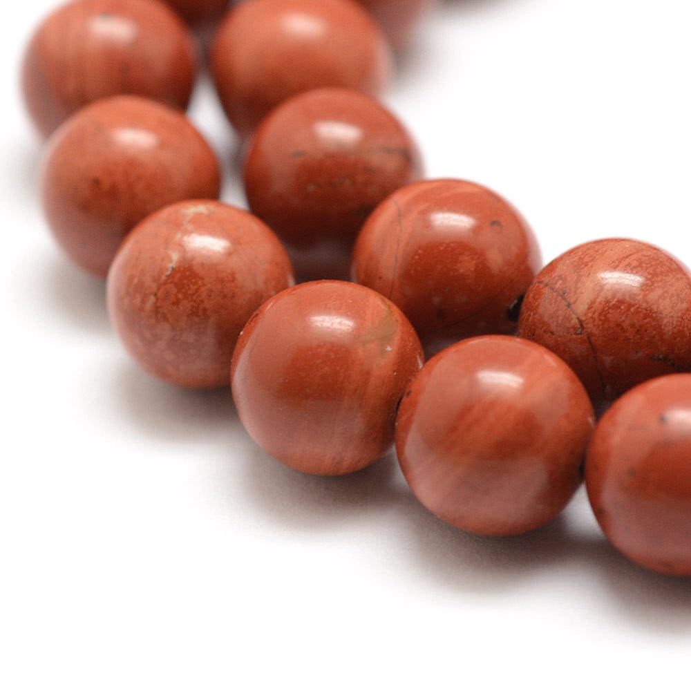 Korálky z prírodného kameňa červený Jaspis 8mm, 49 ks