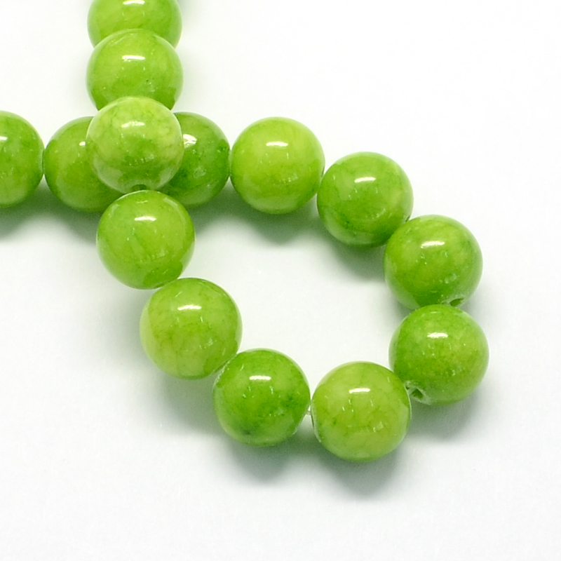 Korálky z prírodného kameňa farbený Jadeit 6mm, 66 ks