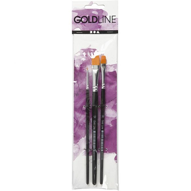 Plochý štetec Gold Line veľ. 2+8+12, 3 ks