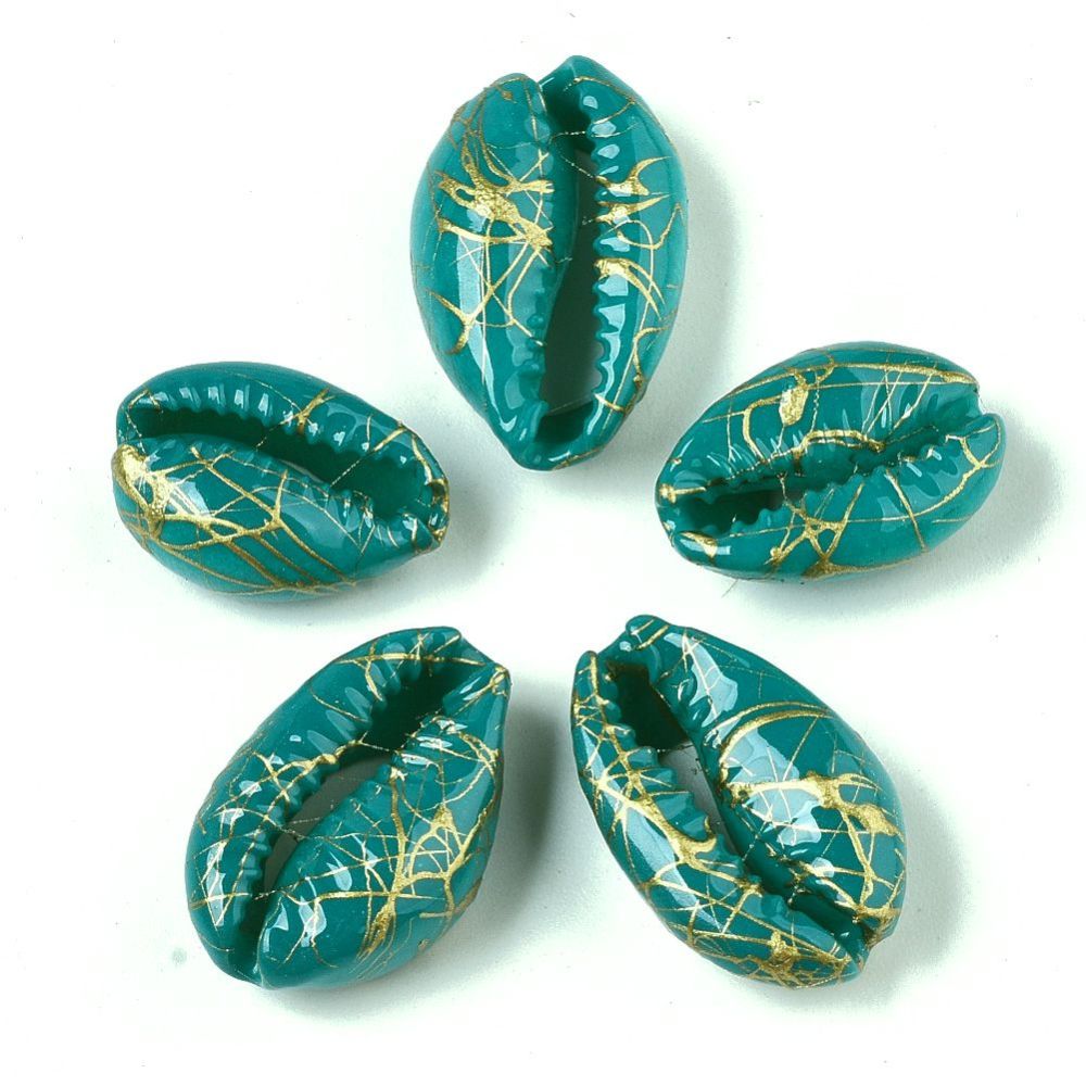 Farbené mušle 18x12x7mm, 10 ks