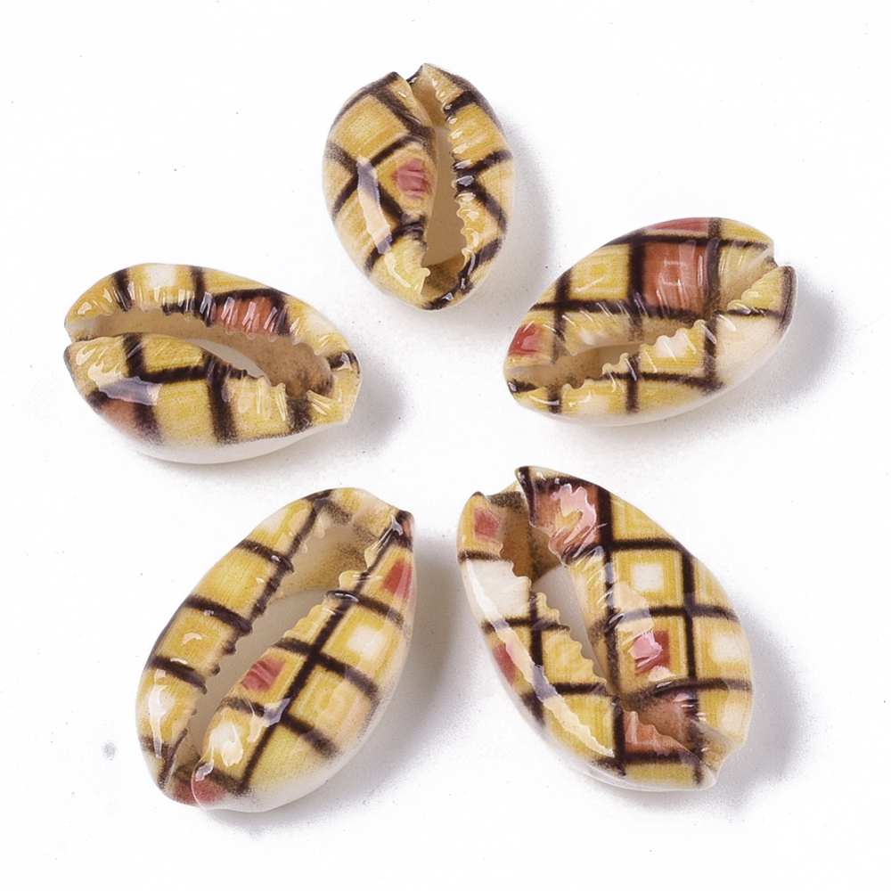 Farbené mušle 18x12x7mm, 10 ks