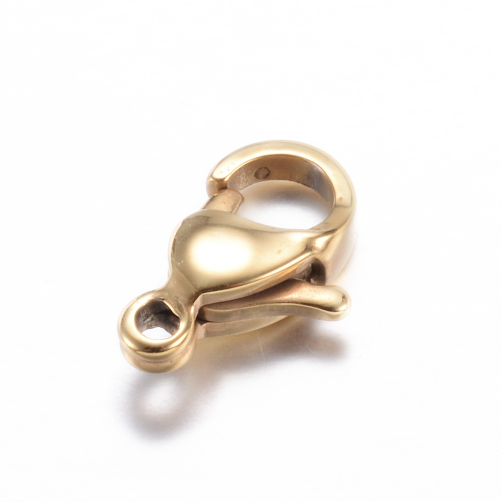 Zapínanie Delfín z nerezovej ocele Zlaté 12x8x4mm, 5 ks