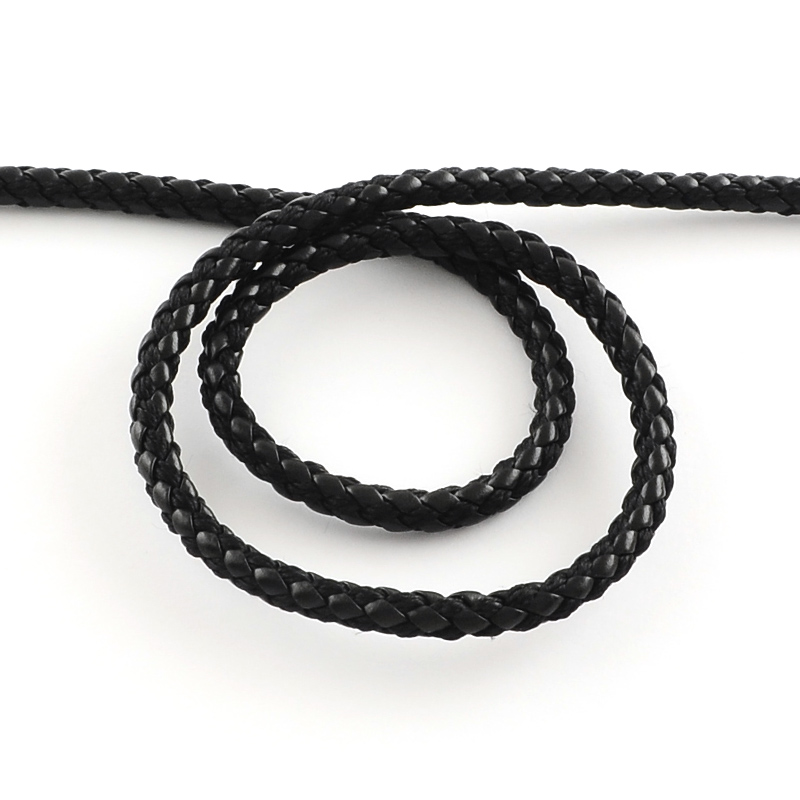 PU kožená zapletená šnúrka 5mm, 9 m
