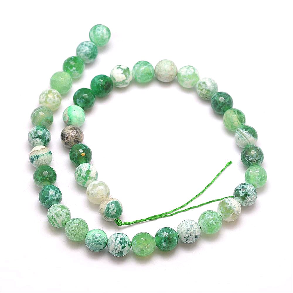 Achát (farbený a brúsený) korálky 10mm, 38 ks