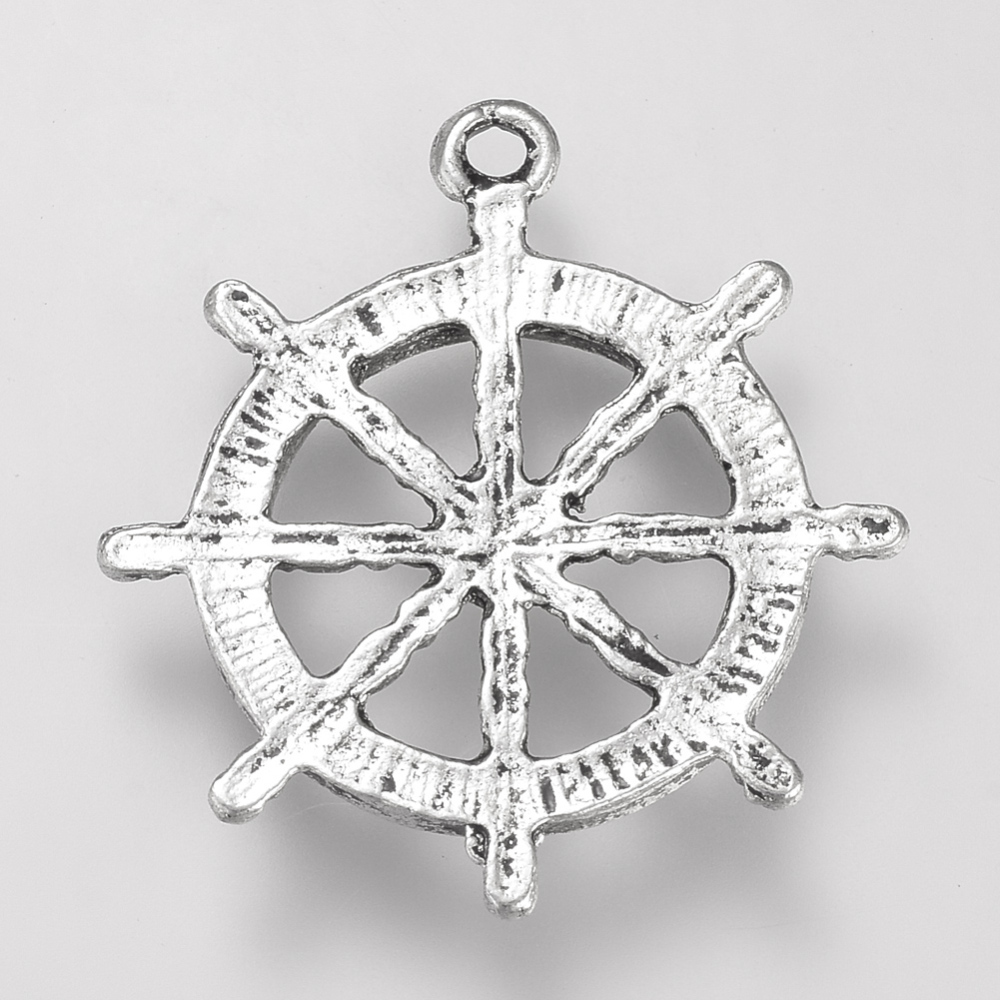 Kovový prívesok Kormidlo bezolovnaté 28.5x26x2mm, 10 ks