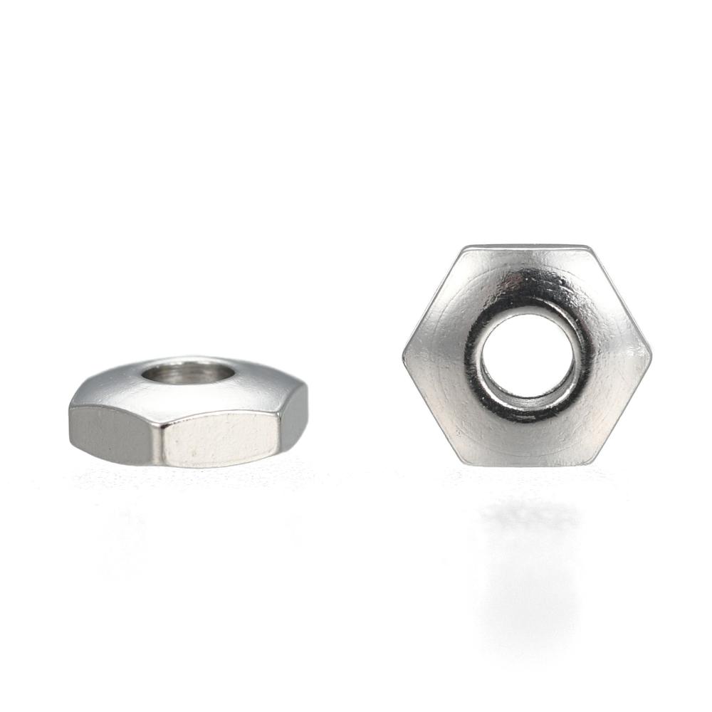 Korálky z 304 nerezovej ocele 5x5.7x2mm, 10 ks