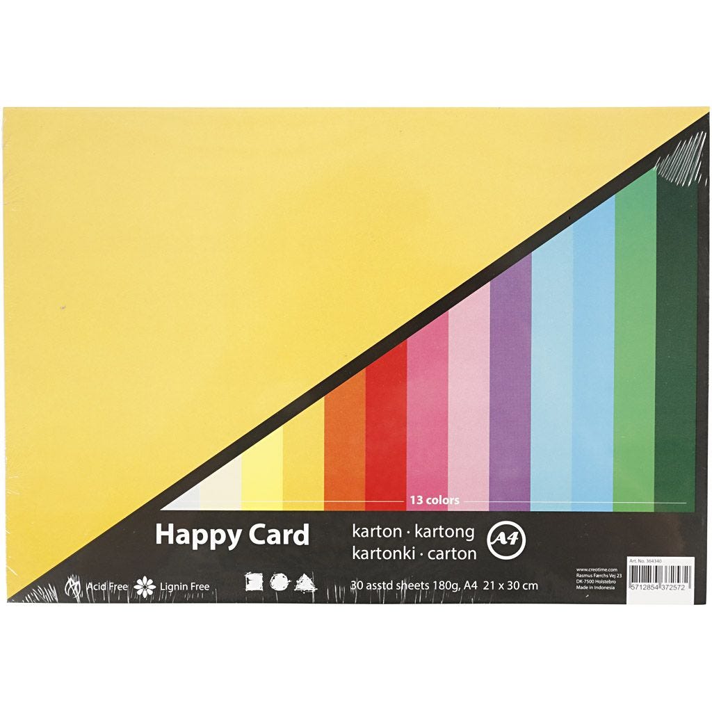 Farebný papier "Happy Card" A4 180g, 30 ks