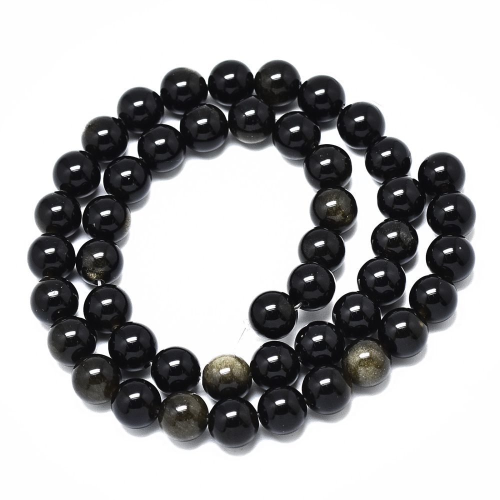 Obsidián korálky 8mm, 47 ks