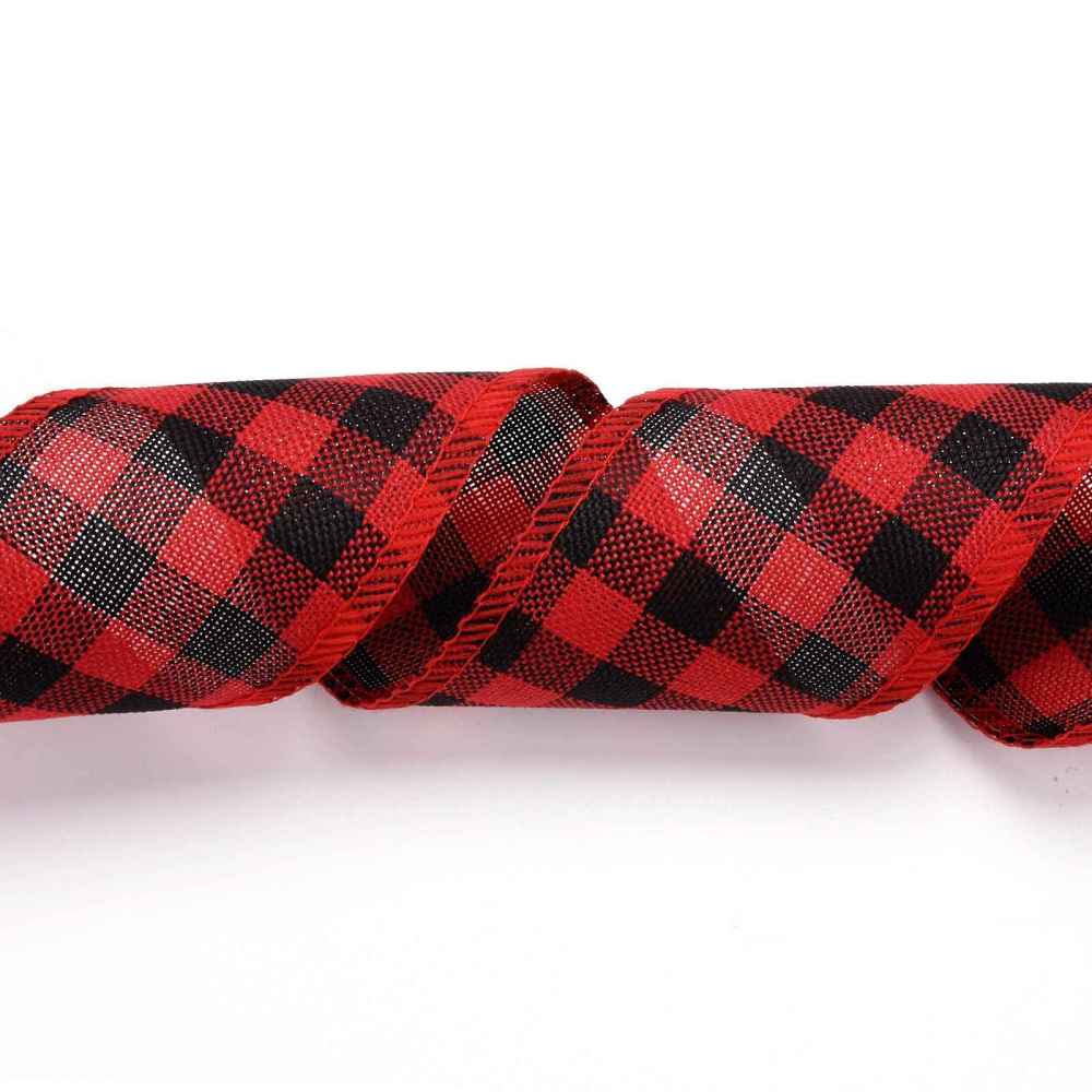 Imitácia jutovej stuhy Károvaná 60mm, 5 m