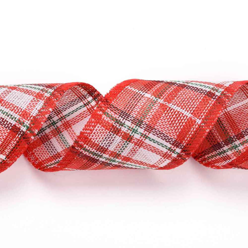 Imitácia jutovej stuhy Károvaná 60mm, 5 m