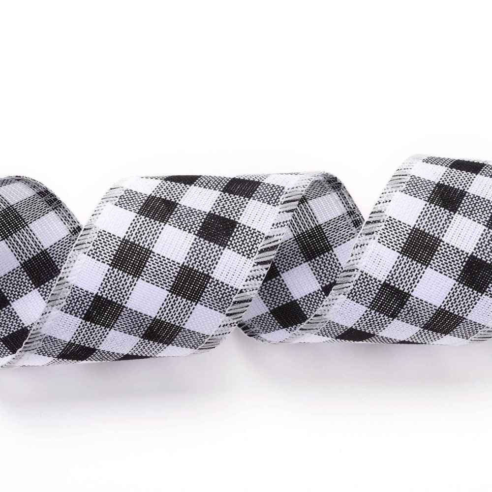 Imitácia jutovej stuhy Károvaná s drôtikom 60mm, 5 m